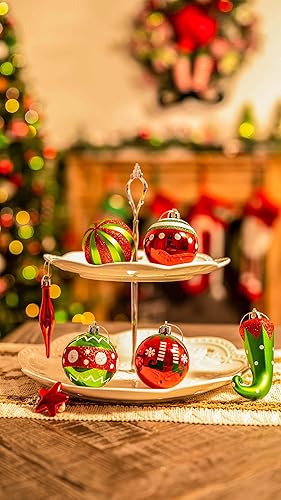 Victor's Workshop 70pcs Boules de Noël, 3-8cm Délicieux Elf Incassable Boule de Noël Ornements Décoration pour Décor d'arbre de Noël - Nail Gallerys