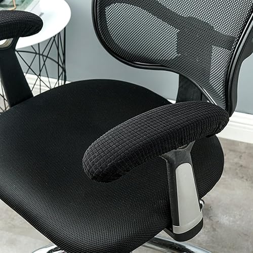 EODKSE Protecteurs d'accoudoirs pour chaise de bureau en polyester extensible, Lot de 2 housses (40 cm) pour soulager les coudes, lavables et résistants (noir), Protection optimale pour vos accoudoirs - Nail Gallerys