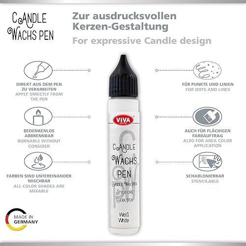 LM-Kreativ Stylos à cire - Berry - 6x28 ml – Stylos pour bougies DIY | Set Candle Pen | Crayons cire pour cierge de baptême | Stylo peinture bougie | Kit créatif pour décorer des bougies - Nail Gallerys