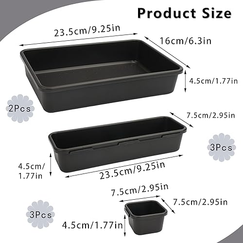 8 Pièce Organisateur Tiroir Bureau, Rangement Tiroir Cuisine, Organisateur Tiroir Salle de Bain, Organisateur Tiroir Plastique, 3 Tailles, Rangement Bureau Tiroir pour Cosmétiques et Papeterie - Nail Gallerys