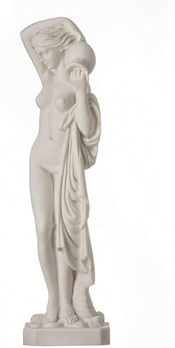 Femme Nue avec Cruche d'eau Statue d'Albâtre Sculpture Figure 25cm - Nail Gallerys