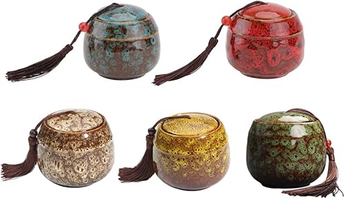 YARNOW 5pièces Bocaux De Rangement Céramique Scellés Pots Multi-usages pour Thé Bonbons Médicaments Et Étanche - Nail Gallerys