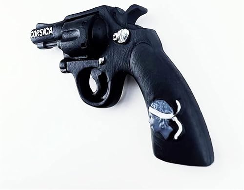 Aimant de réfrigérateur en forme de pistolet Corse France - Souvenir de voyage - Décoration 3D - Autocollant magnétique peint à la main - Nail Gallerys