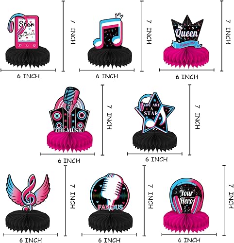 Decoration Fete de la Musique,Doyomtoy Notes de Musique rétro Décoration de fête en nid d'abeille - Musique Décoration de Table Décorations de Fête pour Anniversaire Articles - Nail Gallerys