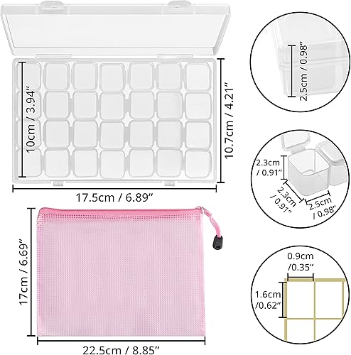 BELLE VOUS 285 Pièces 5D Boite De Rangement Diamond Painting pour Broderie avec Accessoires - 4 x 28 Récipients, Pochette et Étiquettes pour Artisanat - pour Adultes et Enfants - Nail Gallerys