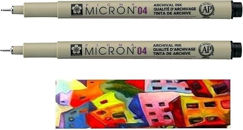 PIGMA MICRON Sakura 04 Noir 2 PCS et 1 carte - Nail Gallerys