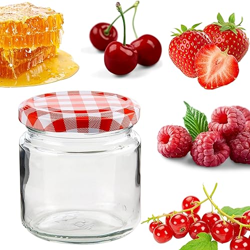 Devitre Lot de 30 petits pots à confiture avec couvercle de 210 ml et étiquettes - Nail Gallerys