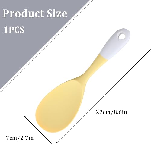 Spatule à riz en silicone, cuillère à riz antiadhésive, spatule à riz résistante à la chaleur, gadget de cuisine, pelle à riz, cuillère à riz pour riz, salades, purée de pommes de terre (jaune) - Nail Gallerys