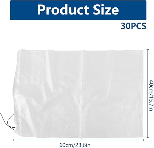 WOPPLXY 30 Pièces Sac à Gravats, 60 x 40 cm Sac Gravat, Sac a Gravats en Polypropylène pour Le Chantier, Sable, Feuilles, Gravier - Nail Gallerys