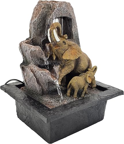 ABC Home Fontaine d'intérieur éléphants LED - Nail Gallerys