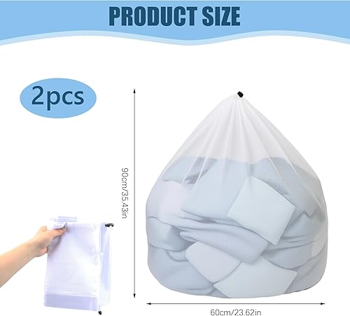 wilcrackt Filet Linge Machine à Laver, Sac à Linge avec Cordon de Serrage, Filet de Lavage en Polyester Résistant, 60x90cm, 2 Pcs, Idéal pour Chemises, Sous-vêtements et Vêtements Délicats - Nail Gallerys