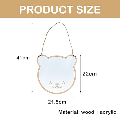 LIMEOW Miroir Acrylique Enfant, Miroir en Forme d'ours Mignon, Miroir Mural en Acrylique à Suspendre, Stickers Muraux Miroir Décoratif, pour la Chambre d'enfant, la Salle de Bain, Le Salon - Nail Gallerys