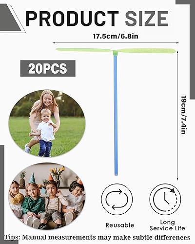 TPZORJX 20 pièces Jouets volants en plastique Dragonfly, Gyroscope volant, jeu d'hélices, hélices tournantes en plastique pour les enfants à l'extérieur Patio Garden (Couleur aléatoire) - Nail Gallerys