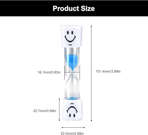 Heanvmyss Minuteur de Sable pour Brosse à Dents de 3 Minutes,4 Pièces Sabliers Minuterie Enfants avec Le Visage Souriant,Minuteur de Cuisine pour Oeufs,Salle de Bain - Nail Gallerys