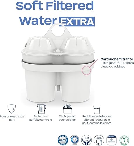 BWT Lot de 12 cartouches filtrantes Soft Filter Water Extra - Pour filtre à eau - Filtre le calcaire, le chlore, le plomb et le cuivre - Convient pour une dureté de l'eau à partir de 15 °dH - Nail Gallerys
