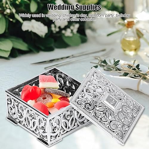 12 pièces boîtes à bonbons boîtes de faveur de mariage boîtes de rangement de bonbons en plastique pour la fête d'anniversaire de mariage bonbons biscuits traiter boîte pour Noël(Argent) - Nail Gallerys