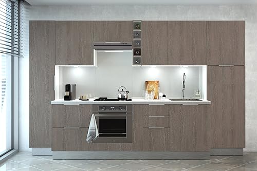 Berlioz Creations CB4BC Colonne Placard à Balais Chêne 40 x 34 x 210 cm, Fabrication 100% Française - Nail Gallerys