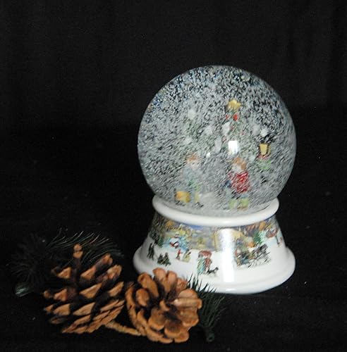 20249 Boule à neige pour joueur de hockey sur socle - Paysage enneigé nostalgique - Noël et hiver - Avec boîte à musique - 100 mm de large - Nail Gallerys