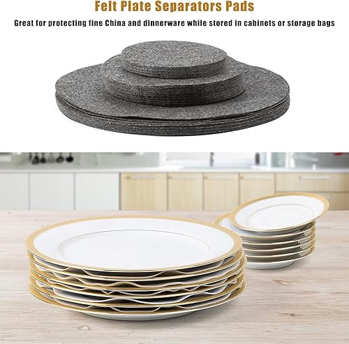 Felenny Séparateurs d'assiettes en feutre doux - Séparateurs de rangement épais - Gris - Nail Gallerys