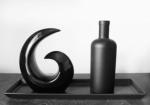 Sculpture élégante en céramique - décoration Moderne en Noir - Spirale décorative de 20 cm de Haut - Convient également comme Cadeau - Nail Gallerys