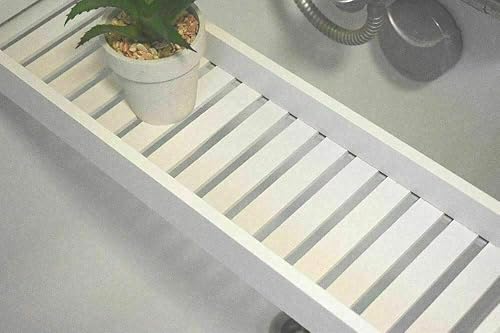 RHP Plateau de baignoire en bambou laqué blanc 4,5 x 70 x 14,5 cm - Nail Gallerys