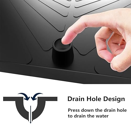 Marstey Tapis sous évier, 86,4 x 55,9 cm, revêtement d'armoire en Silicone avec Trou de Drainage, imperméable et Facile à Nettoyer, Tapis d'armoire de Cuisine, Salle de Bain - Nail Gallerys