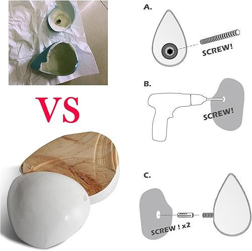 HJIAMA Naturel Crochet Mural en Bois Massif 3 Pièces, Forme Goutte Porte Manteau Mural Bois, Style Nordique Patère Bois, Patère Murale, Porte Manteau Mural pour Entrée Chambre Mur - Nail Gallerys