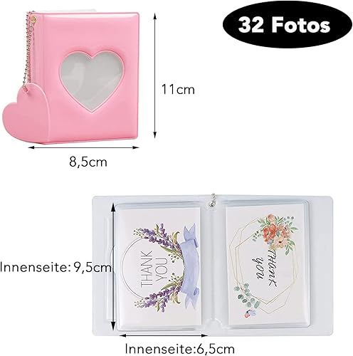 Catelves Mini photocard relieur, mini album photo, porte-carte photo, album photo, album photo, petit album photo, photo reliure photocard kpop mini, 36 poches pour mini album photo de 3 pouces - Nail Gallerys
