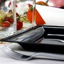 Assiette Réutilisable Noir 23X23 cm | Kit 36 Assiettes Noires Brillant | Lavable à Froid | Assiette Carrée Plate | Table Eco-Responsable | Vaisselle Incassable | Entreprises - Associations - Foires | - Nail Gallerys