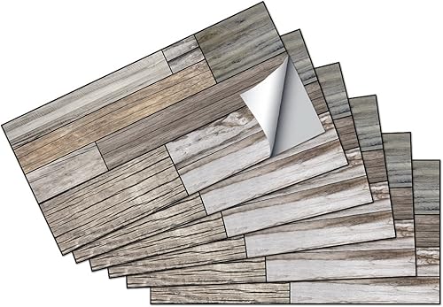 A.Monamour Stickers Carrelage Autocollants 3D Imitation Bois Effet Bois Imperméable Carrelage Adhésif PVC Décoration Murale pour Crédence de Cuisine Salle de Bain 15cmx30cm - Nail Gallerys