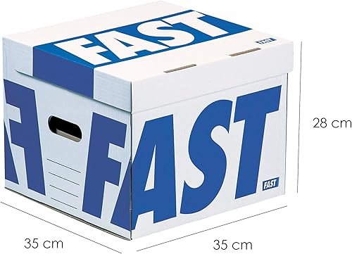 Fast Lot de 4 Caisses à Documents Montage Manuel 35 x 35 x 28cm Couleurs Assorties - Nail Gallerys