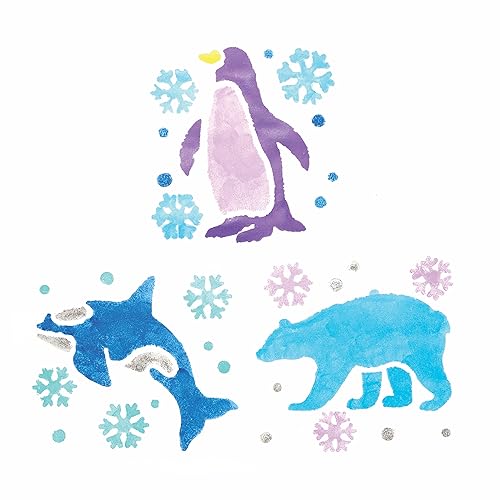 Baker Ross FC269 Pochoir Dessin Enfant motif Animaux de l'Arctique - Lot de 8, Pochoirs Lavables pour Enfant, Pochoir Scrapbooking, Activites Manuelles pour Enfants - Nail Gallerys