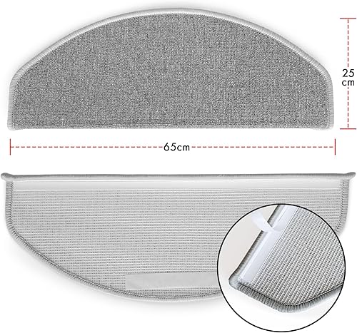 KARAT Marchette Autocollante pour l'escalier - Revêtement d'escalier en Bois, Élégance, Protection et Confort au Quotidien, London Pro (15 pièces Demi-Lune 25x65 cm, Anthracite) - Nail Gallerys