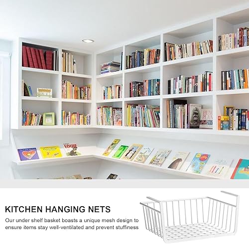 Organisateur de panier d'étagère, panier sous armoire - Panier en fil d'organisateur de panier en maille - Support de pot d'assaisonnement peu encombrant, support de rangement pour étagères - Nail Gallerys