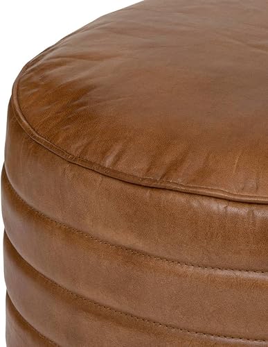 Atmosphera - Pouf Rond gaj d40cm Marron - Nail Gallerys