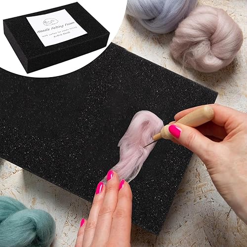 Tapis de feutrage à aiguille - Base rectangulaire pour feutrage à aiguille en éponge - Base pour feutrage à aiguille, tapis de feutrage naturel rectangulaire pour tricoter, infel - Nail Gallerys