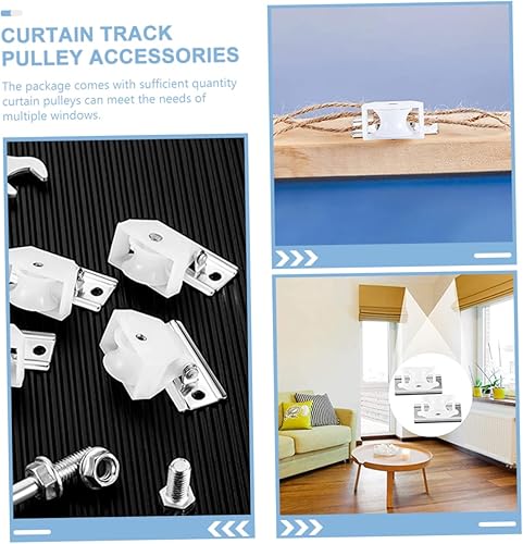 Didiseaon Lot De 8 Supports De Poulie pour Rideaux pour Stores Romains Poulie De Renvoi De Cordon Mécanisme De Verrouillage De Cordon Stores Enrouleurs Rail Coulissant Poulie - Nail Gallerys