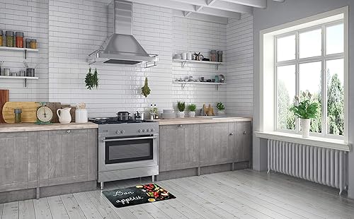ID MAT Decor de Cuisine 'Bon Appetit Decor de Cuisine, Fibres Synthétiques, Noir, 50x80x0, 4 cm - Nail Gallerys