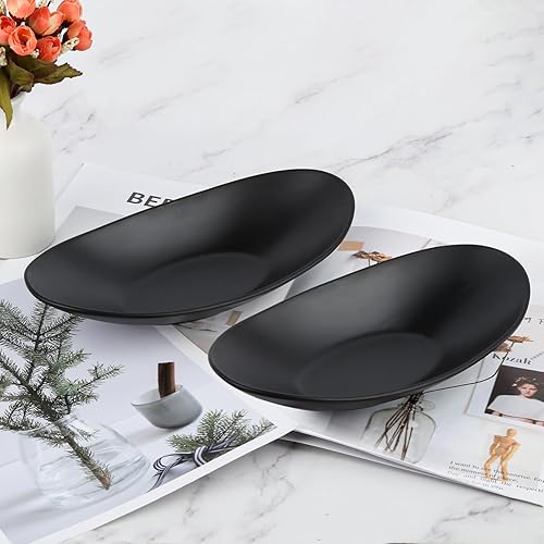 lahnao Bol à Clé Noire, Anneau Noir Plateau Ovale, Plateau des Clés de L'organisateur Porte-Clés pour Entrée pour Clés, Bijoux et Pièces de Monnaie - Nail Gallerys