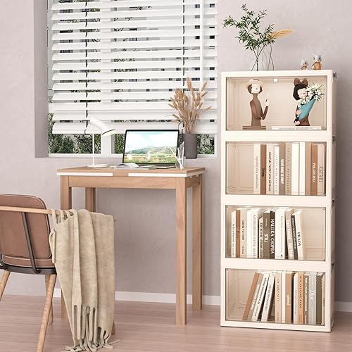 Ergocar Boîte de Rangement Plastique Pliable, Empilable Grande Capacité Boite Rangement, Organisateur de Rangement avec Couvercle pour Armoires, Garde-Manger, Bureau - Nail Gallerys