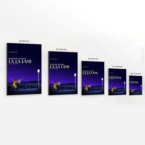 juaseehke La La Land Poster décoratif sur toile pour chambre - Impression esthétique - Décoration murale - 40 x 60 cm - Style sans cadre - Nail Gallerys