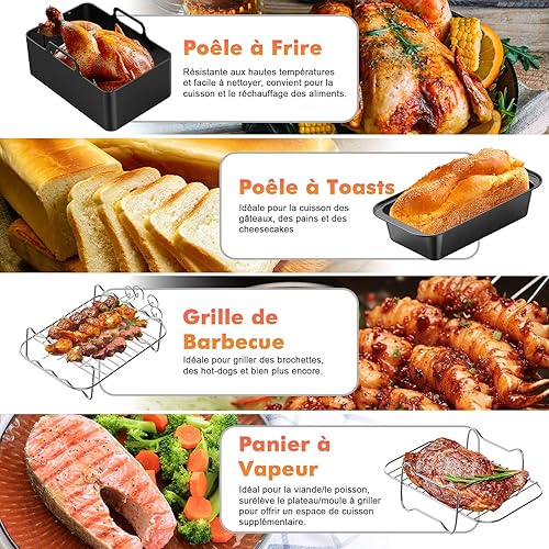 Accessoires Air Fryer, Vernatti Moule Air Fryer Ninja Foodi AF400EU/AF300EU/AF500EU, 18pcs Avec Plat Silicone Air Fryer, Racks, Spray Huile Cuisine,Moule Muffin，Moule à Pain,Papier buvard d'huile etc - Nail Gallerys