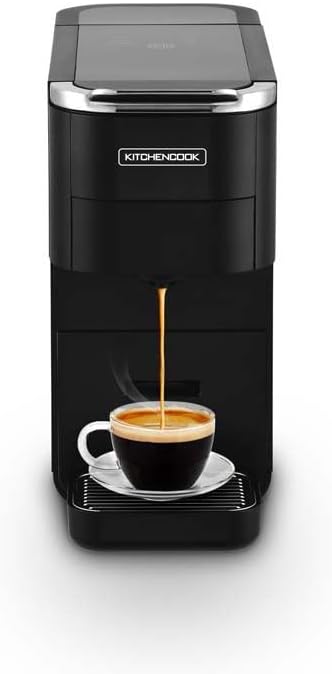 Kitchencook - Machine à Café - Multi Dosettes Et Moulu - 20 Bars - Préchauffage Rapide - Panneau Digital - Indication Led - Noir - Nail Gallerys
