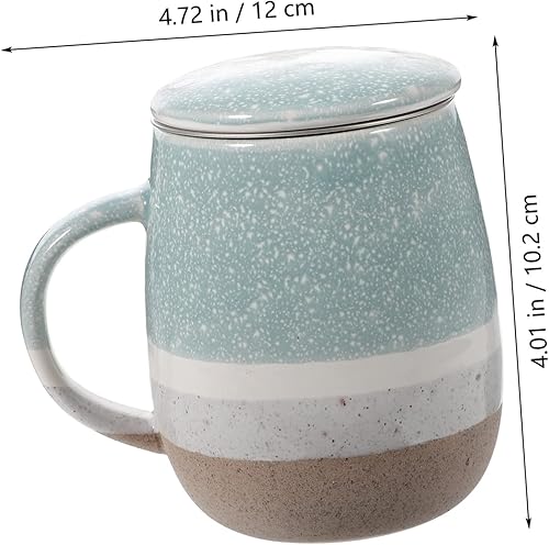 PRETYZOOM tasse passoire avec couvercle théière tasse Tasses bol service à café service cafe tasse de jus en céramique tasse en céramique de petit déjeuner Acier inoxydable Yellow - Nail Gallerys