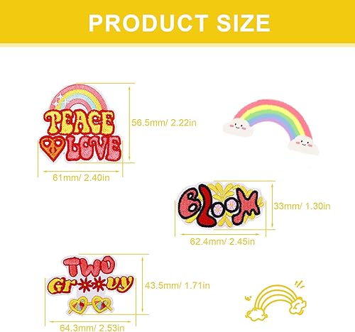 ZIJANG 16 Pièces Écusson Thermocollant, Mignon Patch Vetement, Broderie Stickers Tissu Thermocollant, 16 Styles Patch Thermocollant Vetement, pour Vêtements, Chaussures, Chapeaux - Nail Gallerys