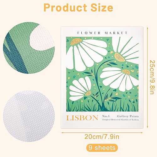 Yesaler Posters Muraux Fleurs 20x25cm Images de Fleurs Élégantes Tableau Mural pour Salon Chambre à Coucher Salle à Manger Décor 9 Pièces - Nail Gallerys