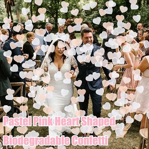 9500Pcs Confettis Biodégradables en Forme de Cœur,Décoration de Table pour la Décoration de Table de Fête D'anniversaire Mariage Décorations et Célébrations（Rose pêche 2.5cm） - Nail Gallerys