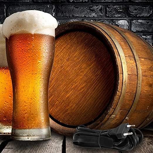 Ceinture Chauffante avec Thermomètre Adhésif pour Bière Homebrew Fermentation Ceinture Chauffante pour Bière Vin Spiritueux Seau de Fermenteur en Plastique Prise UE 220V-250V - Nail Gallerys