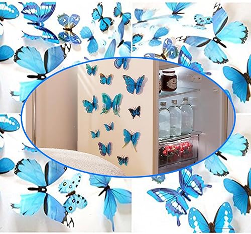 Okaywork Lot de 12 Papillon Aimants de Réfrigérateur, Décoration Papillon, Magnifique Décoration Murale Papillon 3D pour Réfrigérateur à Porte Murale pour Une Fête d'anniversaire - Nail Gallerys