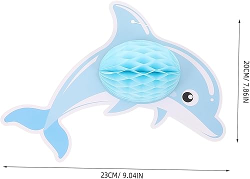 MUCKLILY 11 Pièces Décorations de Style Marin Décorations d'anniversaire à thème Animal océan décoration en nid d'abeille d'été décor sur Le thème de Papier - Nail Gallerys